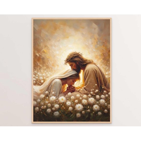 Kiss Of Hope, Christ Heals A Woman, Mormon Art, Bible Verse Wall Art Wall Art, Modern Wall Decor, 8x12 UNFRAMED
