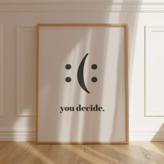 Decide Smile Home Office Wall Decor Inspirational Wall Art, Motivational Quote Poster Entrepreneur Gift Wall Art, Modern Wall Decor, 16x24 UNFRAMED