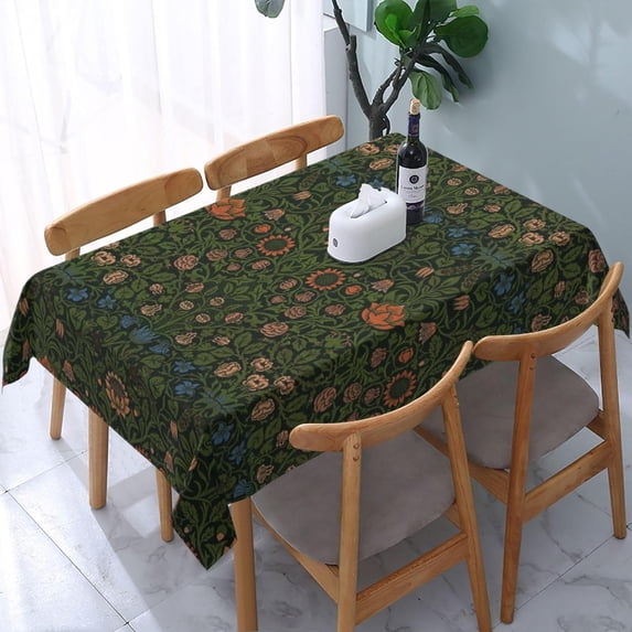 William Morris Rectangular Tablecloth,Original Design Vintage Nature Floral Rustic Botanical Print Table Cover for Kitchen Dinning Room Party Picnic Decor,60X84inch