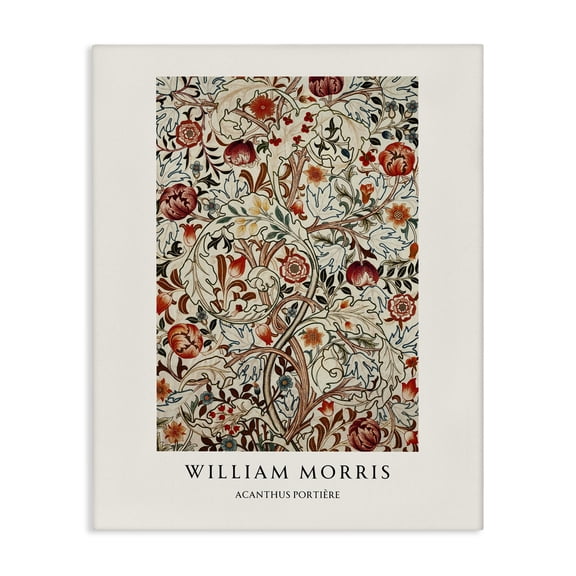 Stupell Industries William Morris Red Dotted Flowers Canvas Wall Art, design by Vintage Hustle, 40 x 30
