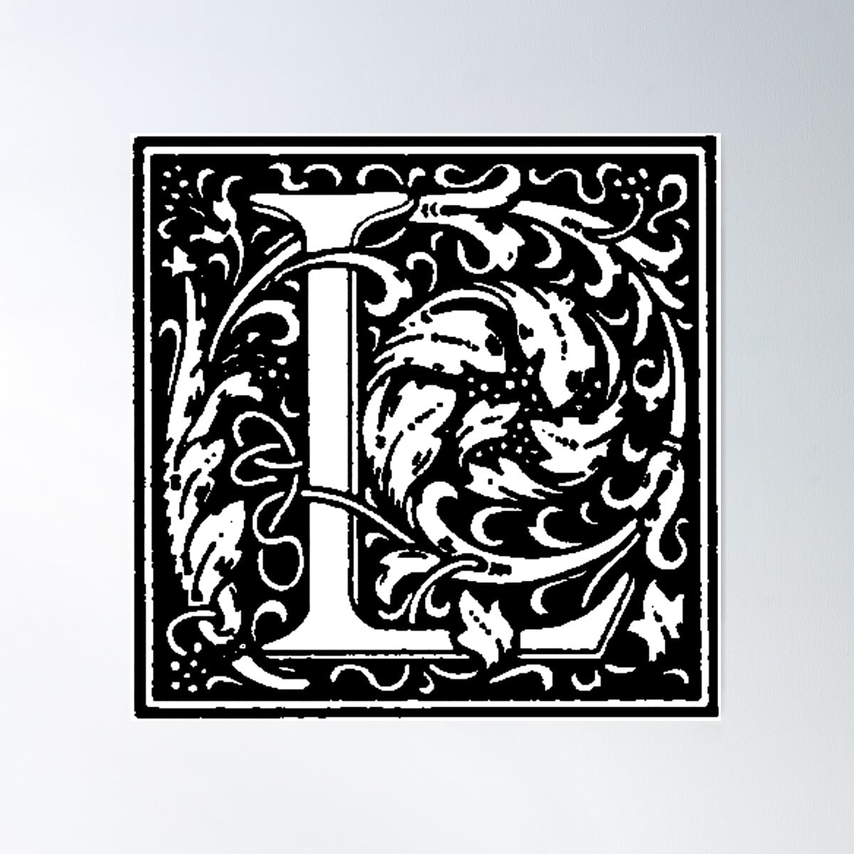 William Morris Renaissance Style Cloister Alphabet Letter L Poster Wall ...