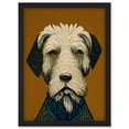 thumbnail image 1 of William Morris Style Terrier Dog Illustration Vintage Artwork Framed Wall Art Print A4, 1 of 4