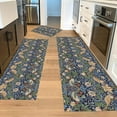 thumbnail image 1 of William Morris Vintage Floral Kitchen Rugs Sets of 3,Boho Non Slip Rubber Kitchen Mats for Floor Farmhouse Washable Kitchen Area Rugs Floor Carpet Runners for Hallway Laundry Room,Navy Blue, 1 of 6