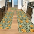 thumbnail image 1 of William Morris Vintage Floral Kitchen Rugs Sets of 3,Non Slip Rubber Kitchen Mats for Floor Farmhouse Washable Kitchen Area Rugs Floor Carpet Runners for Hallway Laundry Room,Sage Green/Orange, 1 of 6