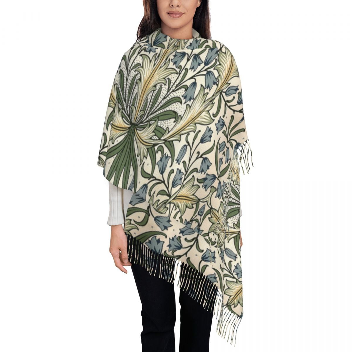 William Morris Vintage Scarf Wrap for Women Long Winter Fall Warm ...