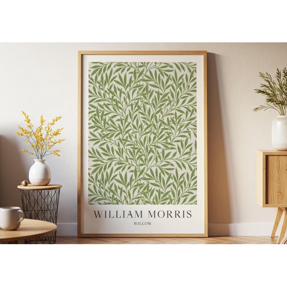 William Morris Wall Art Green Willow Pattern Print Vintage Botanical Poster 1874