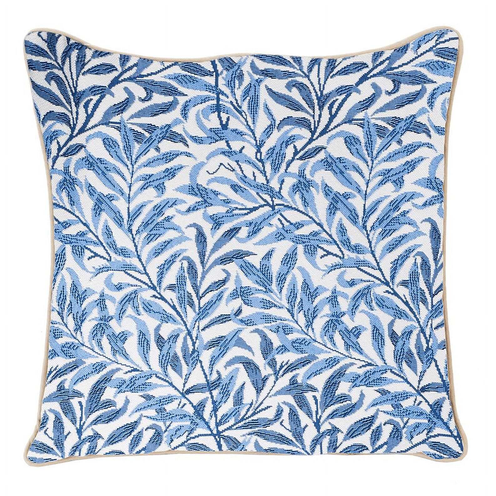 Blue and White Willow Bough Euro Pillowcase with Piped Edge