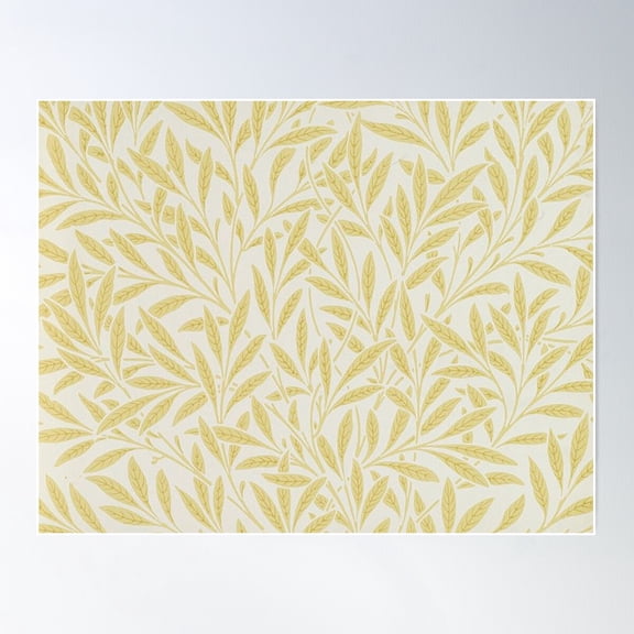 William Morris Yellow Willow Pattern Poster Wall Art, Modern Wall Decor For Living Room Bedroom, 12x18 UNFRAMED