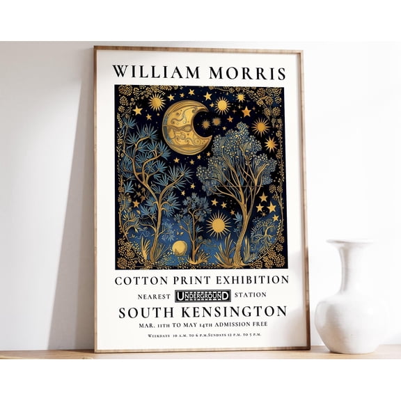 William Morris wall art Print William Morris Poster Poster William Morris Moon amp Stars P