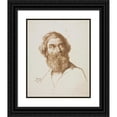 thumbnail image 1 of William Mulready 12x14 Black Ornate Wood Framed Double Matted Museum Art Print Titled: Head of a Bearded Man Gazing to His Left (1859), 1 of 5
