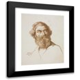 thumbnail image 1 of William Mulready 20x24 Black Modern Framed Museum Art Print Titled - Head of a Bearded Man Gazing to His Left (1859), 1 of 5