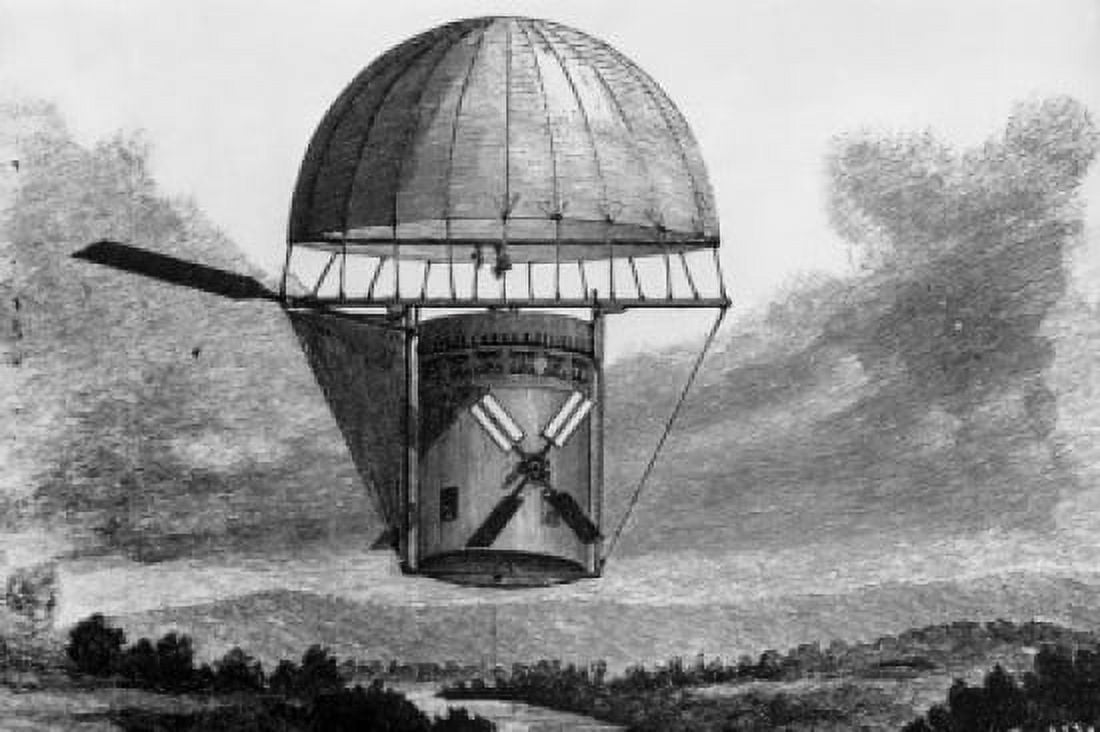 William N Riddles Aerial Ship 1892 Canvas Art - (24 x 36)