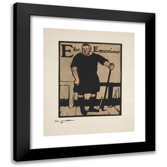William Nicholson 12x14 Black Modern Framed Museum Art Print Titled - E is for Executioner (1898)