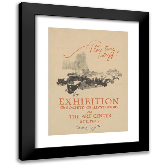 William Oberhardt 18x24 Black Modern Framed Museum Art Print Titled - Play Time Stuff! Exhibition, the Society of Illustrators at the Art Center (Between 1920 and 1930)