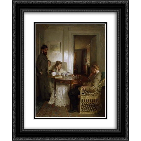 William Orpen 2x Matted 20x24 Black Ornate Framed Art Print 'The Chess Players 1902'