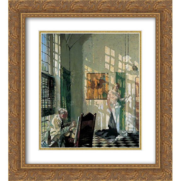 William Orpen 2x Matted 20x24 Gold Ornate Framed Art Print 'The Studio 1910'