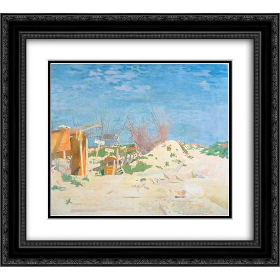 William Orpen 2x Matted 24x20 Black Ornate Framed Art Print 'The Main Street, Thiepval 1917'