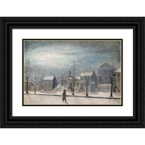 William P. Chappel 24x17 Black Ornate Framed Double Matted Museum Art Print Titled: City Watchman (1870s)