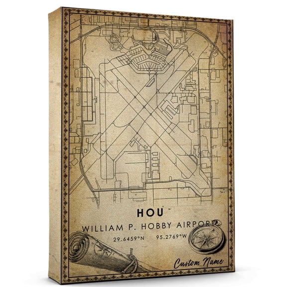 William P. Hobby Airport Map Poster, Houston road map William P. Hobby Airport Map City vintage Poster, Street Map Artwork Poster, William P. Hobby Airport Map Canvas - 89AZ209
