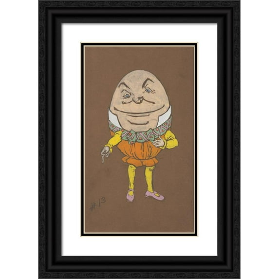 William Penhallow Henderson 10x14 Black Ornate Wood Framed Double Matted Museum Art Print Titled: Humpty Dumpty (Costume Design for Alice-In-Wonderland, 1915)