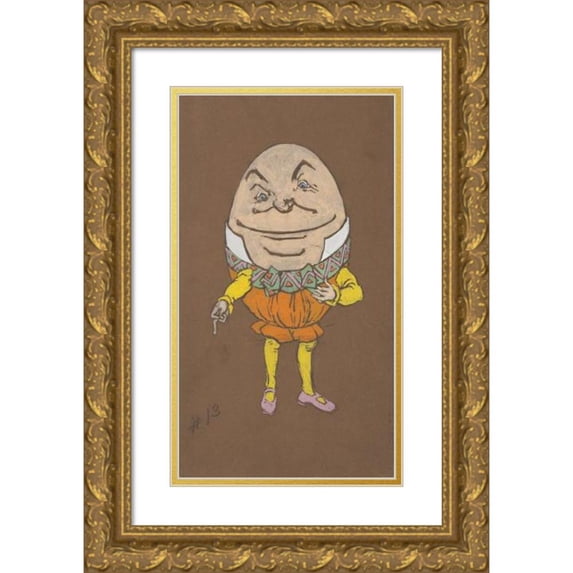 William Penhallow Henderson 10x14 Gold Ornate Wood Frame and Double Matted Museum Art Print Titled - Humpty Dumpty (Costume Design for Alice-In-Wonderland, 1915)