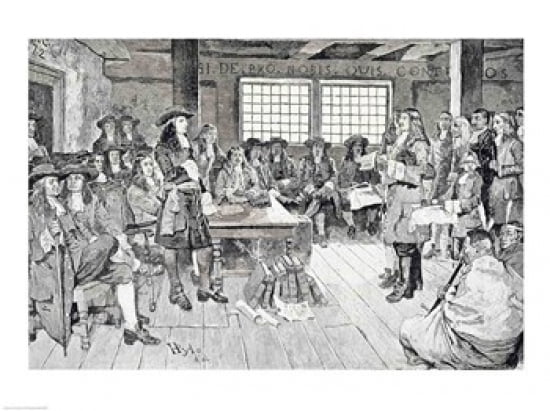William Penn in Conference with the Colonists Canvas Art - Howard Pyle (36 x 24)