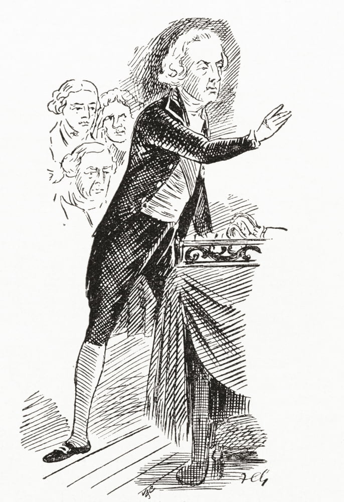 William Pitt the Younger addressing the House of Commons 1793 Detail of a picture by Anton Hickel William Pitt the Younger 1759 Canvas Art - Ken Welsh Design Pics (11 x 17)
