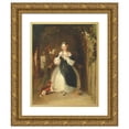 thumbnail image 1 of William Powell Frith 15x18 Gold Ornate Wood Frame and Double Matted Museum Art Print Titled - A Young Woman Plaiting Her Hair, 1 of 4