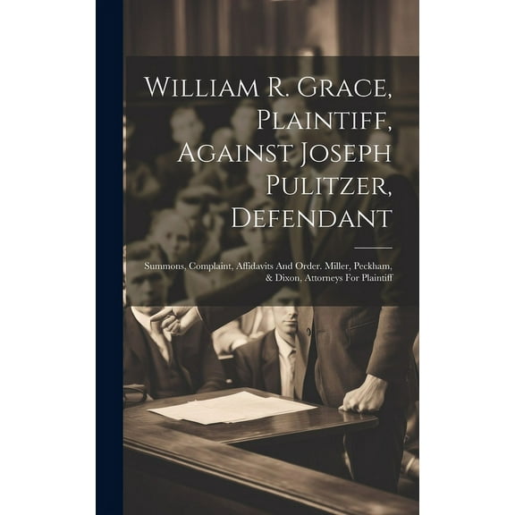 William R. Grace, Plaintiff, Against Joseph Pulitzer, Defendant : Summons, Complaint, Affidavits And Order. Miller, Peckham, & Dixon, Attorneys For Plaintiff (Hardcover)