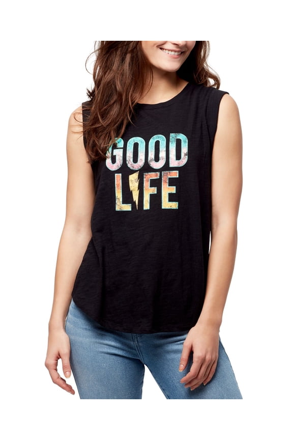 Crossover Back Graphic Tank Top Womens