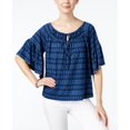 thumbnail image 1 of William Rast Gigi Off The Shoulder Peasant Top Royal Blue XS, 1 of 2