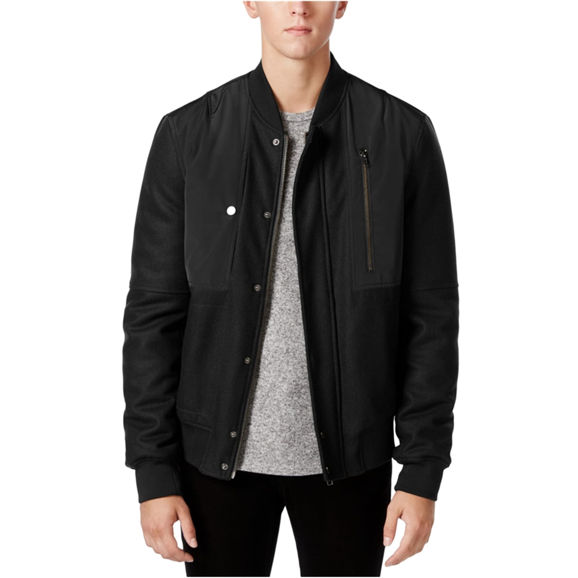 William Rast Mens Benton Bomber Jacket Black Medium Walmart