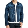 thumbnail image 1 of William Rast Mens Embroidered Denim Jacket, Blue, X-Large, 1 of 3
