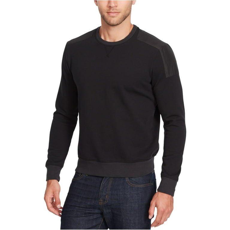 William Rast Mens Hal Colorblocked Sweatshirt Black Medium