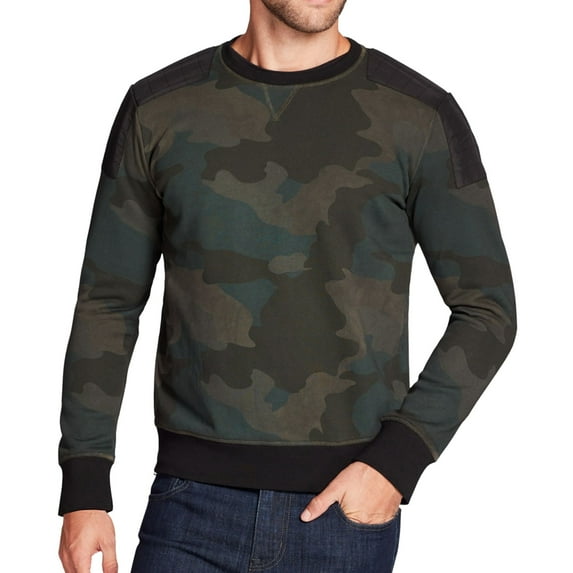 William Rast Mens Hal Colorblocked Sweatshirt, Green, X-Large