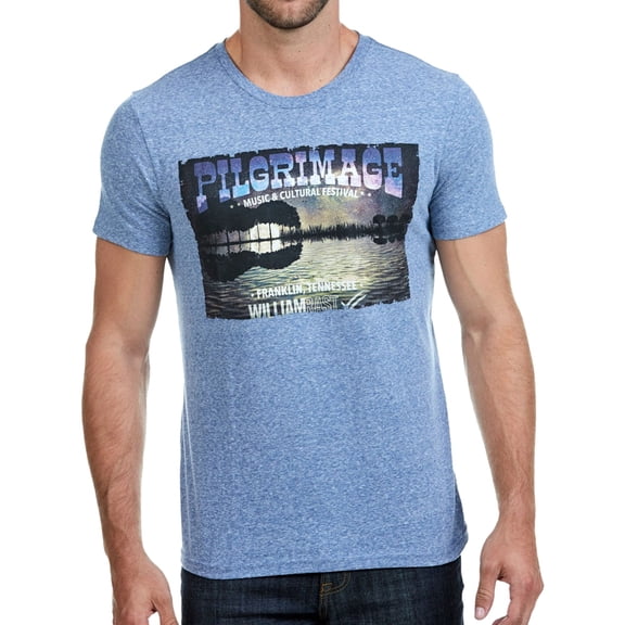 William Rast Mens Pilgrimage Graphic T-Shirt, Blue, Small