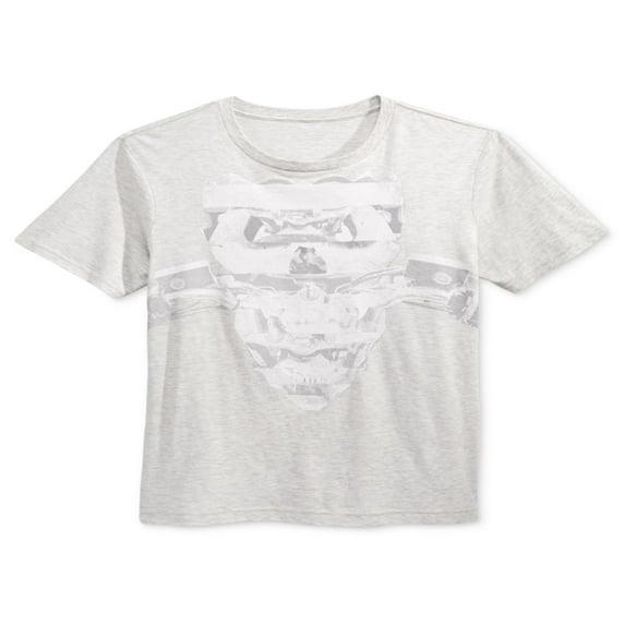 William Rast Mens Skull On Bike Graphic T-Shirt, Grey, Medium