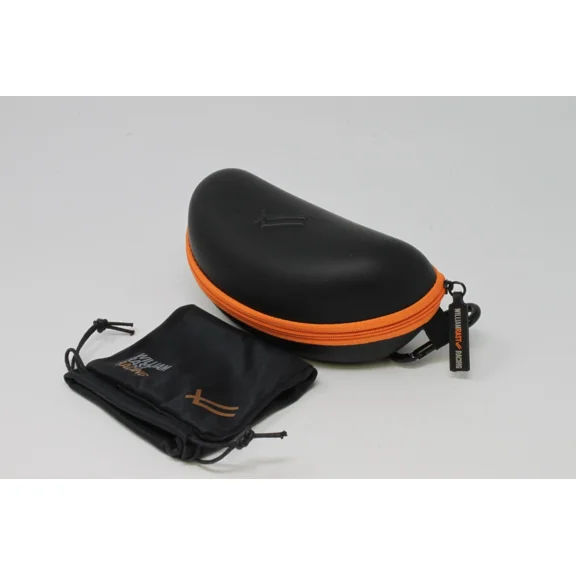 William Rast Sunglass Black Zip Case With Cloth Pouch New