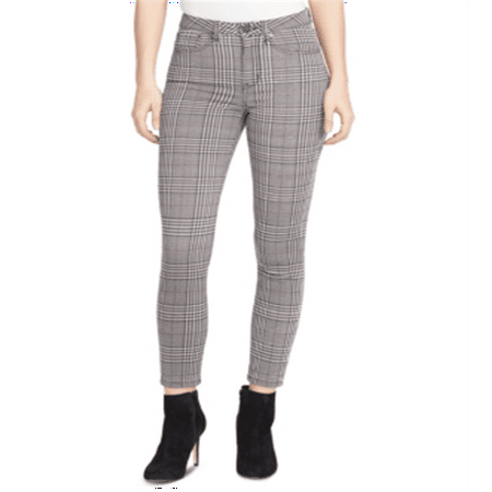 William Rast Women's Glen Plaid Sculpted Time Will Tell Skinny Jeans Gray Size 24