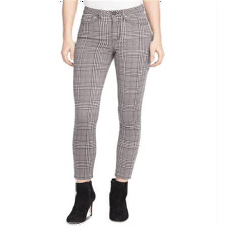 William Rast Women's Glen Plaid Sculpted Time Will Tell Skinny Jeans Gray Size 26