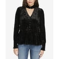 thumbnail image 1 of William Rast Women's Ramsey Choker Peasant Top, Jet Black Velvet, L, 1 of 1