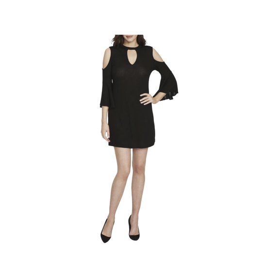 William Rast Womens Juniors Choker Cold-Shoulder Sweaterdress