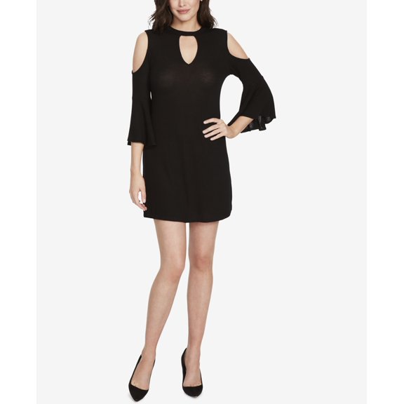 William Rast Womens Juniors Choker Cold-Shoulder Sweaterdress