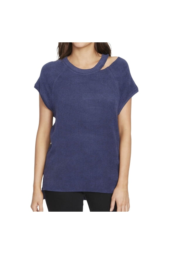 Womens Riley Cut-Out Short Sleeves Pullover Sweater