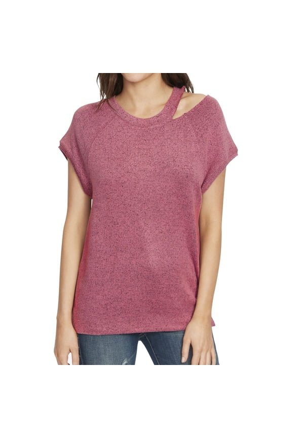 Womens Riley Cutout Pullover Sweater, Pink, Small