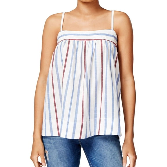 William Rast Womens Striped Knit Blouse, White, Small