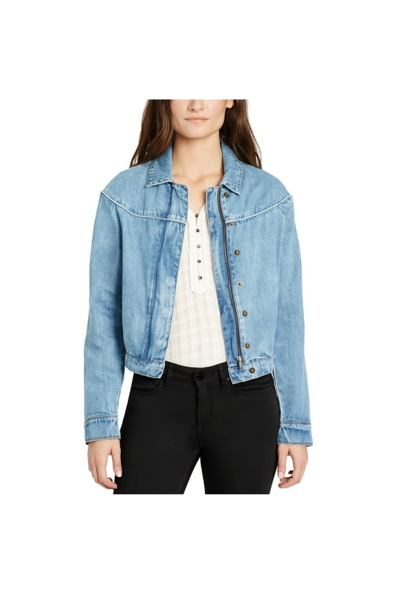Womens Western Denim Jacket, Blue, Small
