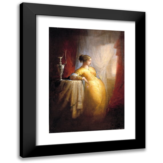 William Rimmer 11x14 Black Modern Framed Museum Art Print Titled - At the Window (ca. 1870)