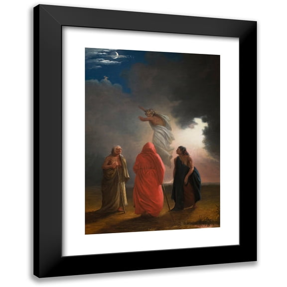 William Rimmer 14x18 Black Modern Framed Museum Art Print Titled - Scene from Macbeth (ca. 1850)