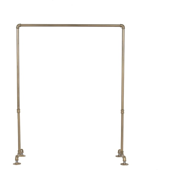 William Roberts Vintage  Pipe Clothing Rack, Heavy Duty Steel Construction, Freestanding Design, Gold Finish (36 Inches Wide)
